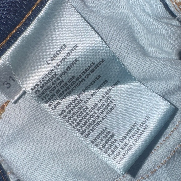 L'AGENCE Solana Blue Flare Wide Leg Jeans